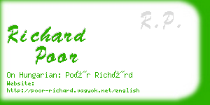 richard poor business card